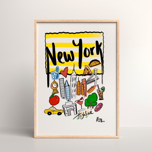 My New York Moments – NYC Illustrated Travel Art Print - Unframed