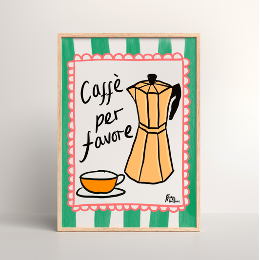 Caffè Per Favore – Italian Coffee A4/A3 Wall Art Print - Kitchen Poster - Unframed
