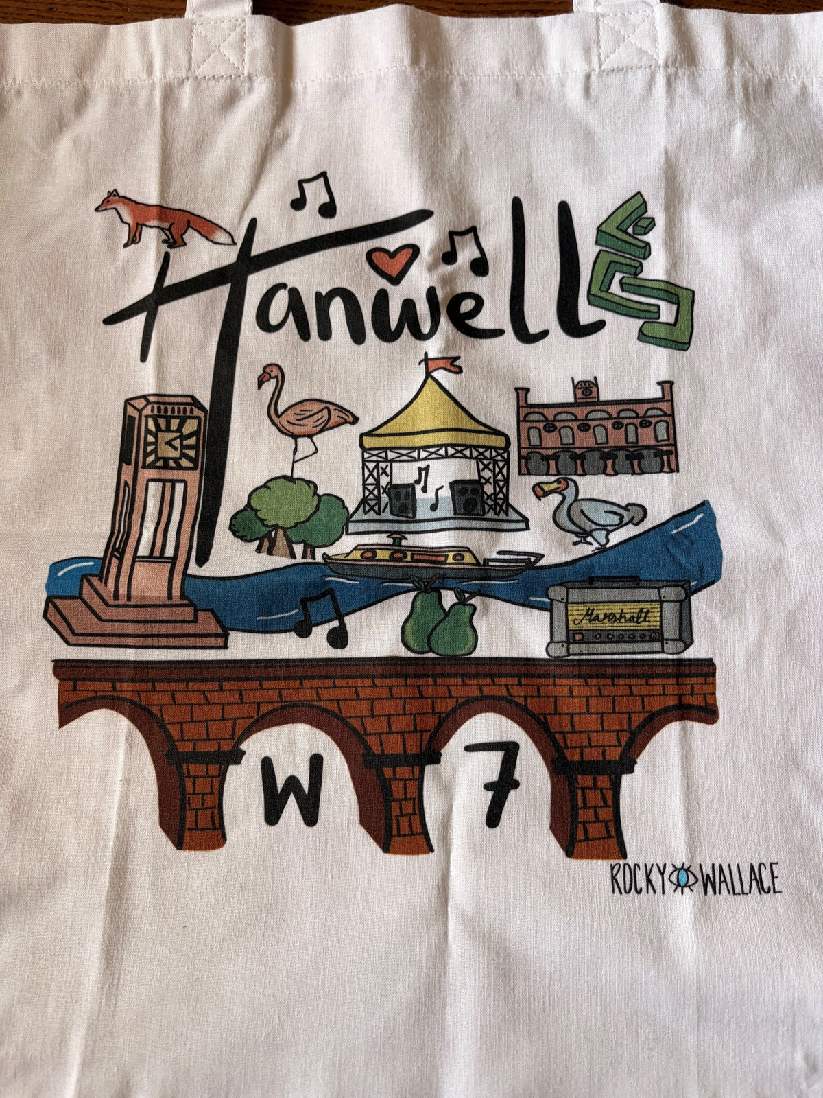 Hanwell W7 Tote Bag - Illustrated West London Local Gift