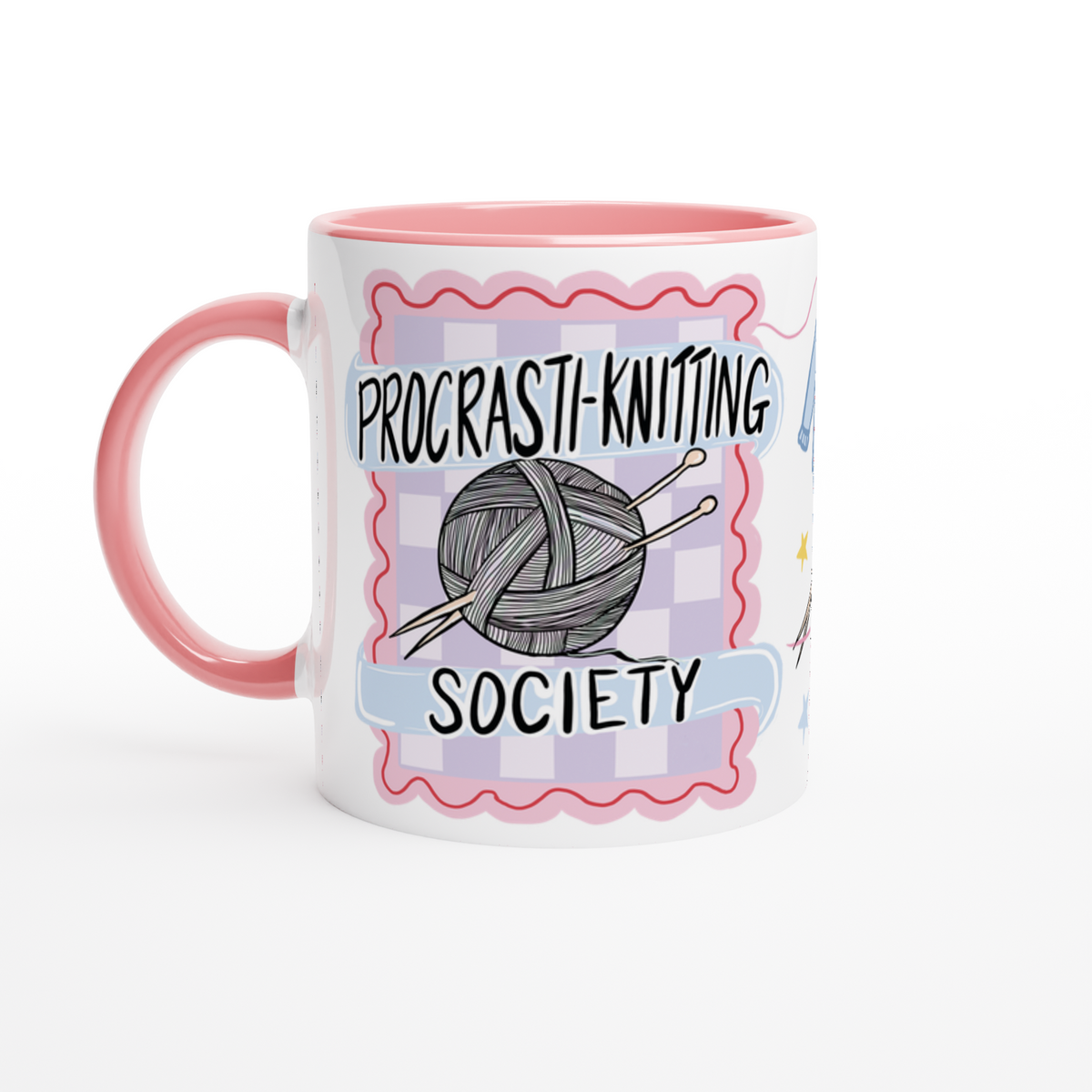 Procrasti-Knitting Society Mug - Funny Knitting Gift