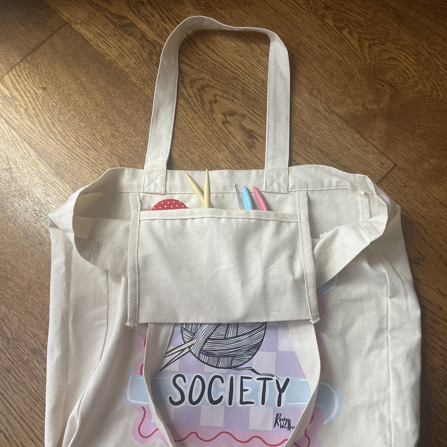 Procrastiknitting Society, Large Knitting Tote Bag, Gifts for yarn lovers (Copy)