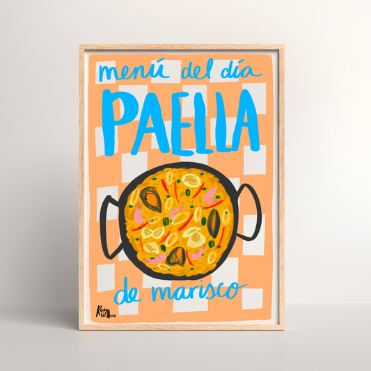 Paella de Marisco A4/A3 Print - Spanish Food - Unframed