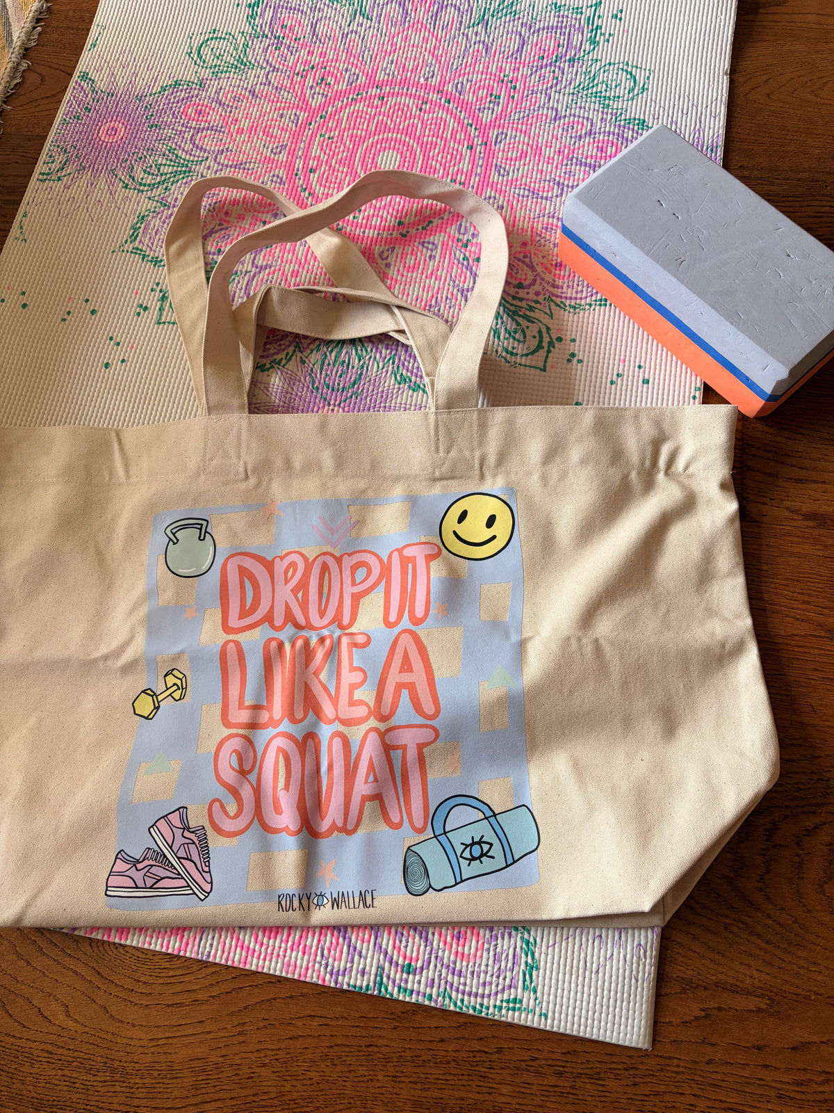 Drop it like a squat – Large Funny Gym & Yoga Tote Bag
