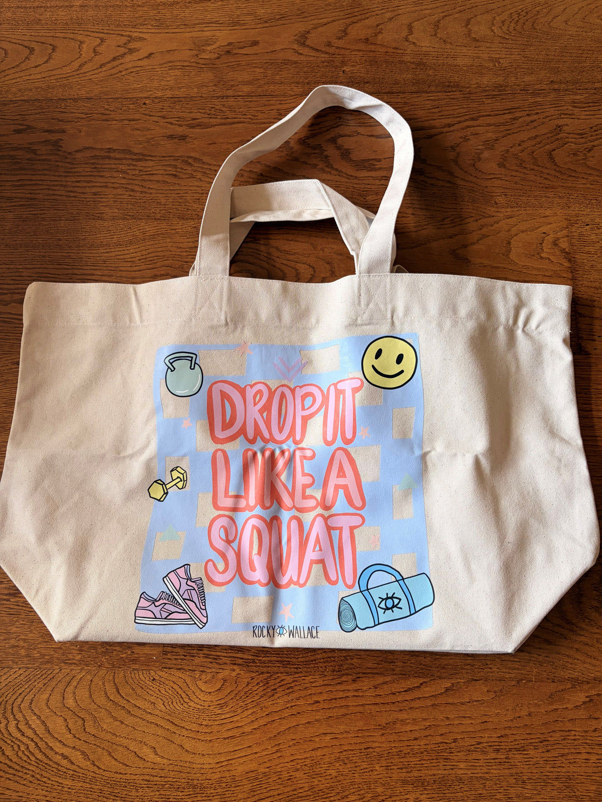 Drop it like a squat – Large Funny Gym & Yoga Tote Bag