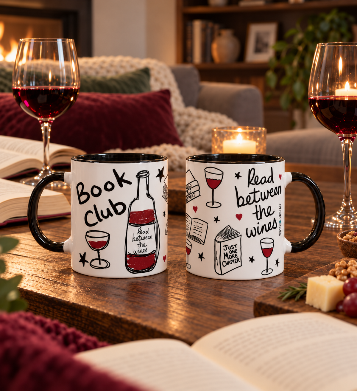 Book Club Mug Read Between the Wines – Funny Book Lover Gift