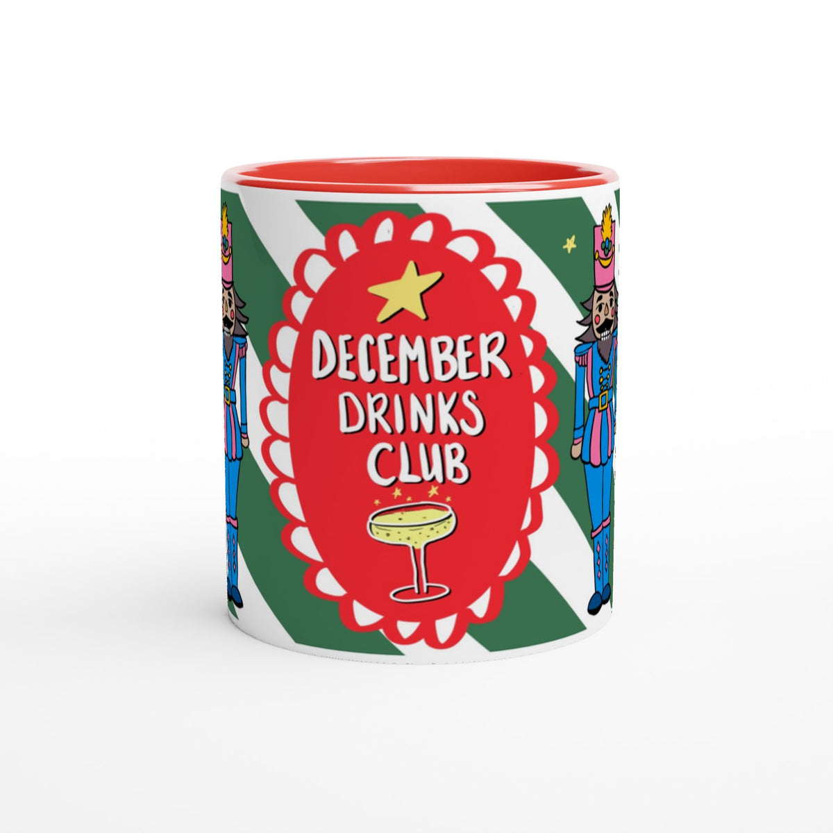 December drinks club mulled wine mug with nutcrackers and spices 